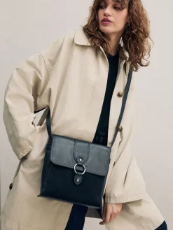 Next Leather Pocket Messenger Bag Black Sale