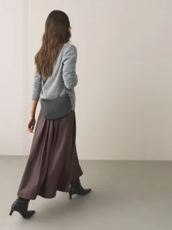 Next Leather Scoop Cross-Body Bag Black