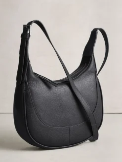 Next Black Leather Scoop Cross-Body Bag