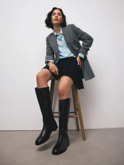 Next Standard/Wide Fit Forever Comfort® Flat Riding Boots Black Leather Discount