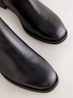 Next Black Leather Standard/Wide Fit Forever Comfort® Chelsea Ankle Boots Hot