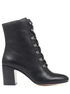 Jones Bootmaker Liana Lace-Up Heeled Ladies Ankle Boots Black New