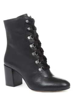 Jones Bootmaker Liana Lace-Up Heeled Ladies Ankle Boots Black New