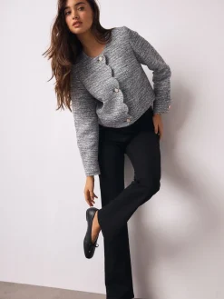 Next Mid Rise Stretch Bootcut Jeans Black Outlet