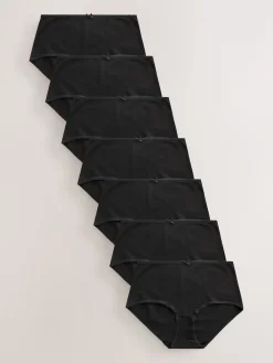 Next Midi Cotton Rich Knickers 7 Pack Black Best