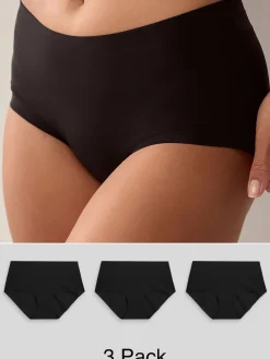 Next Midi No VPL Comfort Knickers 3 Pack Black Discount