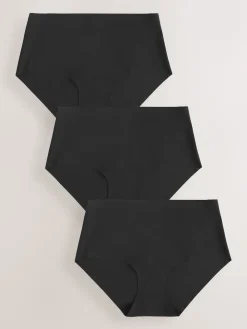 Next Midi No VPL Comfort Knickers 3 Pack Black Discount