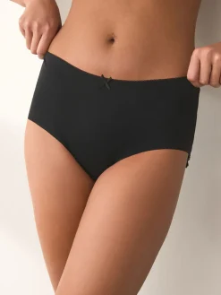 Next Midi No VPL Lace Back Briefs 3 Pack Black Clearance