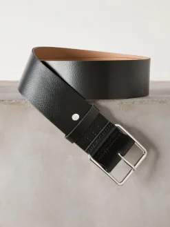 Next N. Premium Made In Italy Wide Leather Belt Black