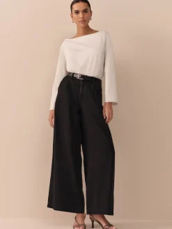Next N. Premium Palazzo Wide Leg Jeans Black Sale