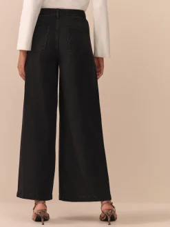 Next N. Premium Palazzo Wide Leg Jeans Black Sale