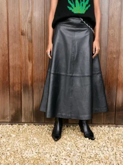Next N. Premium Real Leather Skirt Black Hot