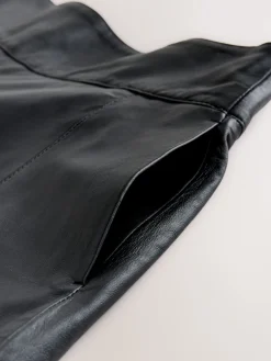 Next N. Premium Real Leather Skirt Black Hot