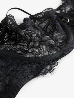Next Non Pad Balcony A-E Lace Bra Black Hot