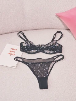 Next Black Non Pad Balcony Embroidered CoppaFeel! Bra