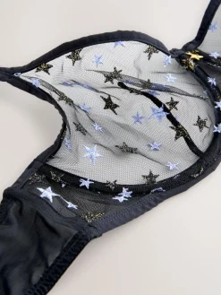 Next Black Non Pad Balcony Embroidered CoppaFeel! Bra