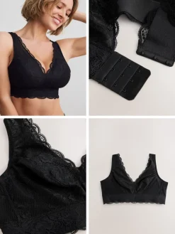 Next Non Pad Non Wire Total Support Lace Bra Black New