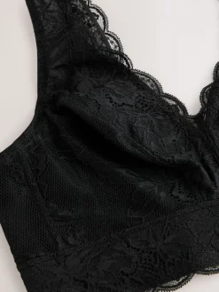 Next Non Pad Non Wire Total Support Lace Bra Black New