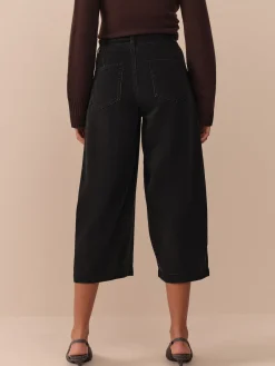 Next N.Premium High Rise Culotte Jeans Black