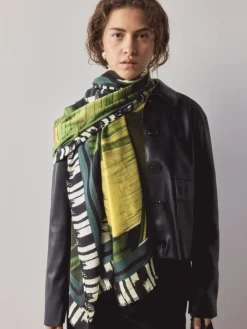 Next Black Palm Print Lightweight Scarf Outlet
