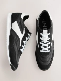 Next Panel Detail Lace-Up Trainers Black Best