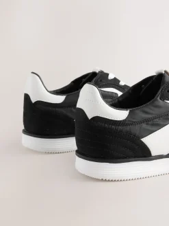 Next Panel Detail Lace-Up Trainers Black Best