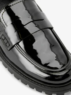 Next Patent Chunky Loafer Shoes Black
