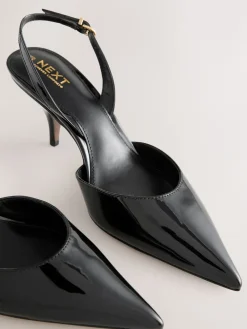 Next Forever Comfort® Pointed Toe Curvy Slingback Heels Black Patent Online