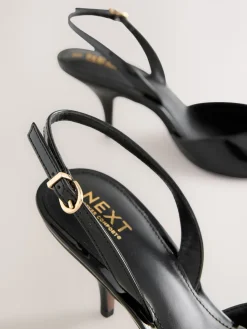 Next Forever Comfort® Pointed Toe Curvy Slingback Heels Black Patent Online