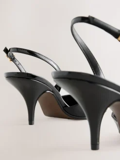 Next Forever Comfort® Pointed Toe Curvy Slingback Heels Black Patent Online