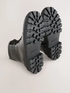 Next Standard/Wide Fit Forever Comfort® Lace-Up Boots Black Patent