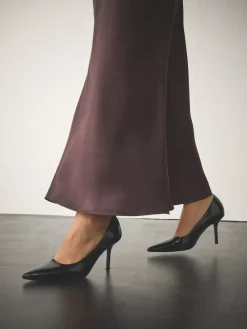 Next Standard/Wide Fit Forever Comfort® Point Toe Court Heels Black Patent New