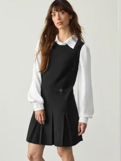 Next Black Pinafore Layered Knitted Dress Outlet