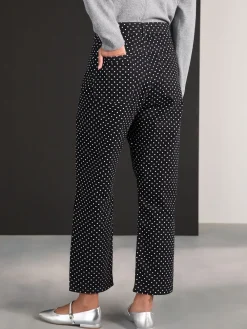 Next Straight Leg Jeans Black Polka Dot Clearance