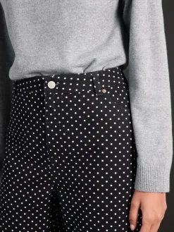 Next Straight Leg Jeans Black Polka Dot Clearance