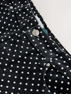 Next Straight Leg Jeans Black Polka Dot Clearance