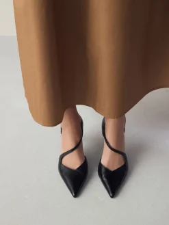 Next Premium Leather Asymmetric Court Heels Black Online