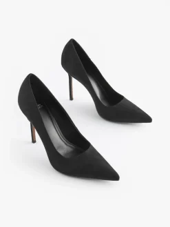Next Black Premium Point Toe Court Shoes Discount
