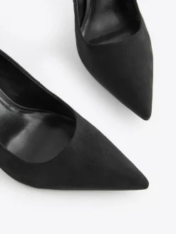 Next Black Premium Point Toe Court Shoes Discount