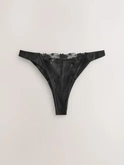 Next Premium Swiss Floral Embroidery Knickers Black Outlet