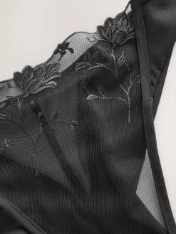 Next Premium Swiss Floral Embroidery Knickers Black Outlet