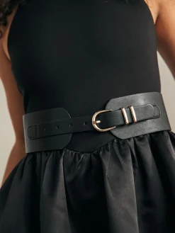 Next Black PU Corset Belt New
