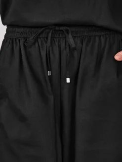 Next Pull On Tapered Trousers With Linen Black Online