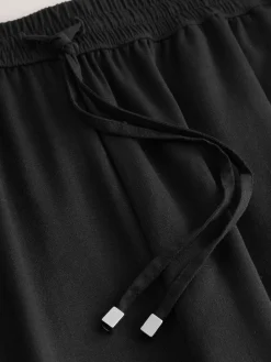 Next Pull On Tapered Trousers With Linen Black Online