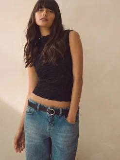 Next Black Regular PU Belt Sale