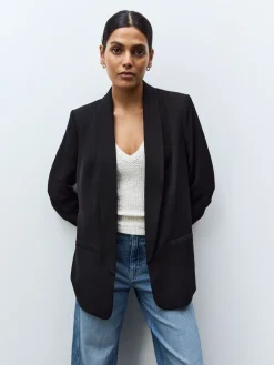 Next Black Relaxed Ruched Sleeve Blazer Online