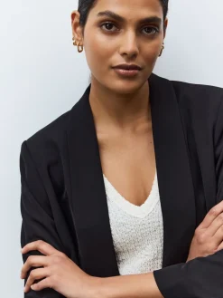 Next Black Relaxed Ruched Sleeve Blazer Online