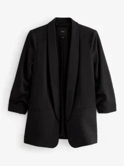 Next Black Relaxed Ruched Sleeve Blazer Online