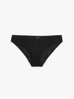 Next Black Rib High Leg Bikini Bottoms New