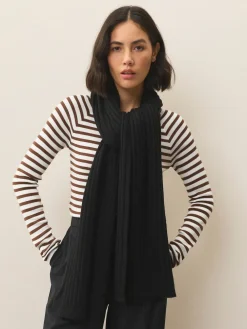 Next Ribbed Knit Scarf Black Hot